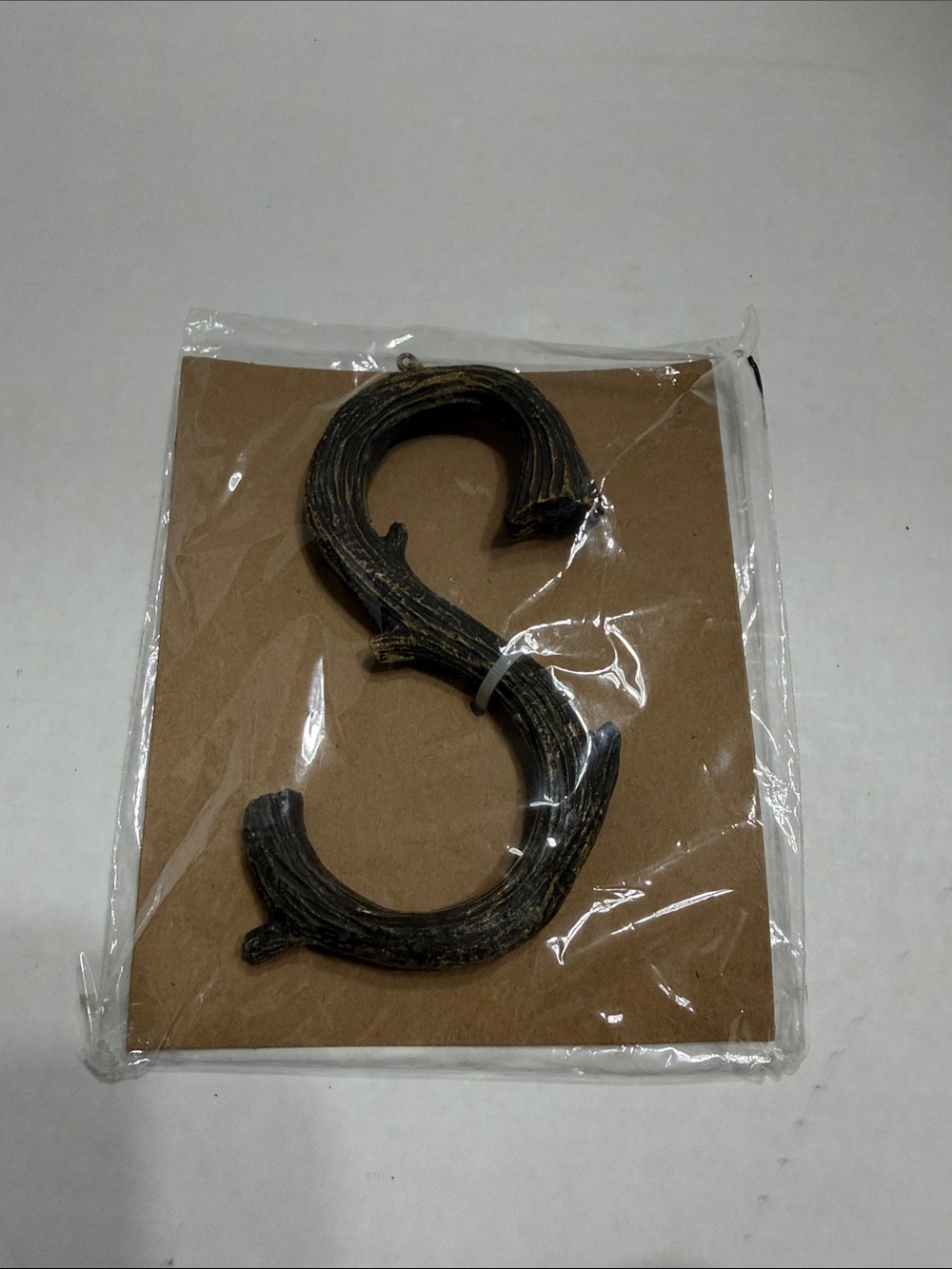 Michaels Brown Wood-Grain Letter ‘S’ Ornament